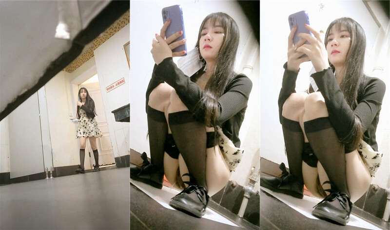 寫字樓女廁TP-碎花短裙氣質美女,肥鮑魚細逼縫