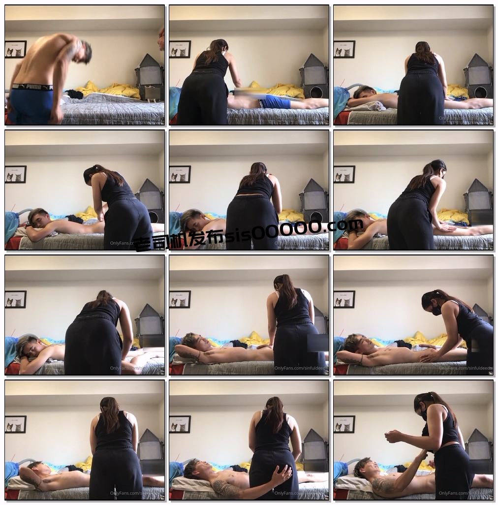 预约上门女按摩师自愿献身韩国大屌痞子「sinfuldeeds」OF私拍，二约拉丁美洲已婚肥臀技师，自觉撸管掀衣让摸奶