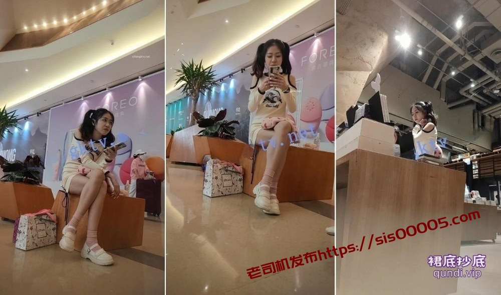 【XLBCD】121黄色包臀裙两个小辫子可爱美女，灰色内内【825M】